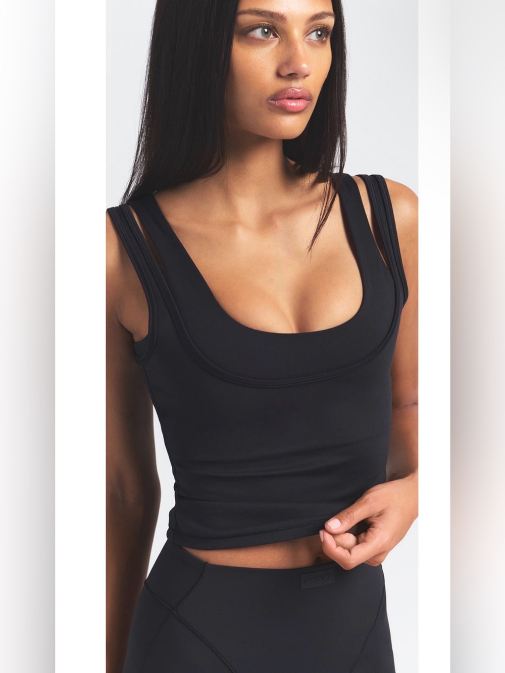 NWT NIKESKIMS MATTE DOUBLE STRAP SCOOP TANK XS